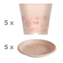 FAM plantenpot + schotel voor dahlia's - set van 5